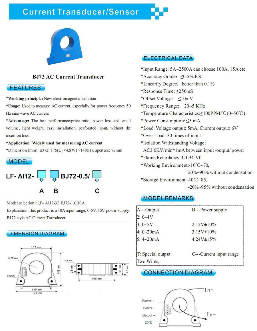 BJ72 AC Current Transducer
